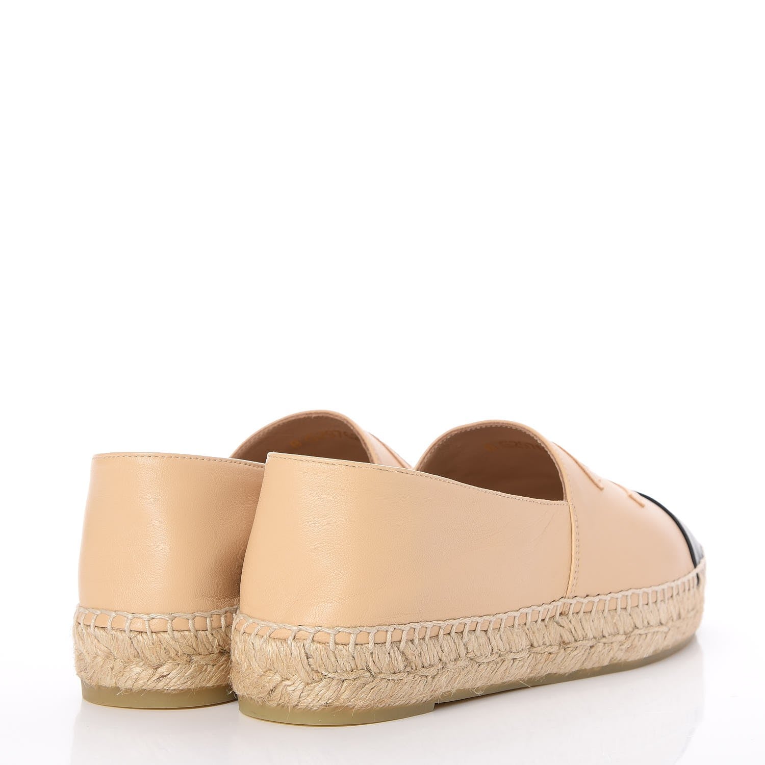 Chanel Lambskin CC Espadrilles 38 Beige Black 4 of 9
