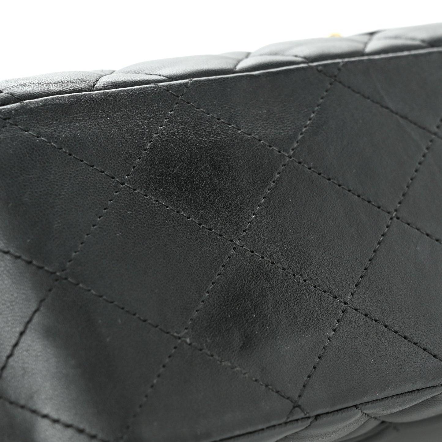 Lambskin Quilted Jumbo Double Flap Black