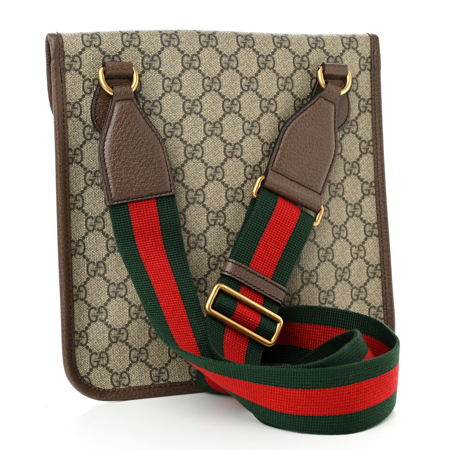 Gucci GG Supreme Monogram Web Medium Neo Vintage Flap Messenger Bag Beige New Acero 3 of 10