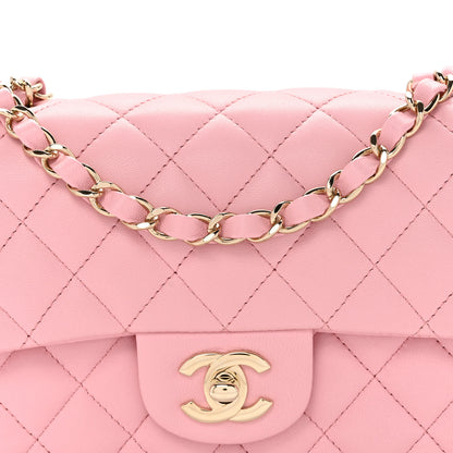 Chanel Lambskin Quilted Mini Rectangular Flap Light Pink 8 of 10