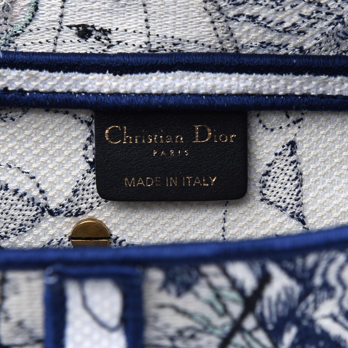 Canvas Embroidered Around the World Saddle Bag Blue