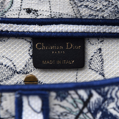 Christian Dior Canvas Embroidered Around the World Saddle Bag Blue 6 of 11