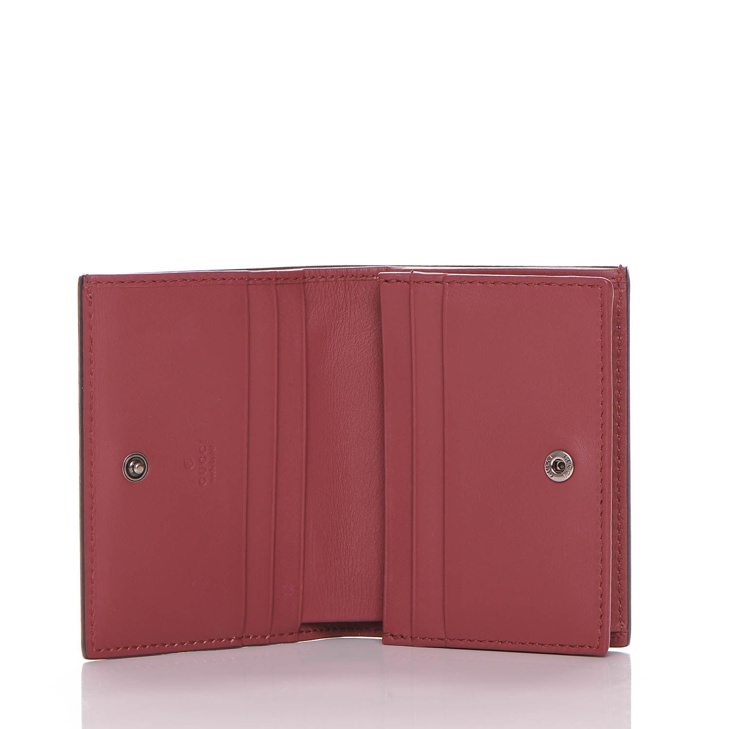 Gucci GG Supreme Monogram Blooms Card Case Beige Multicolor Dry Rose 5 of 7