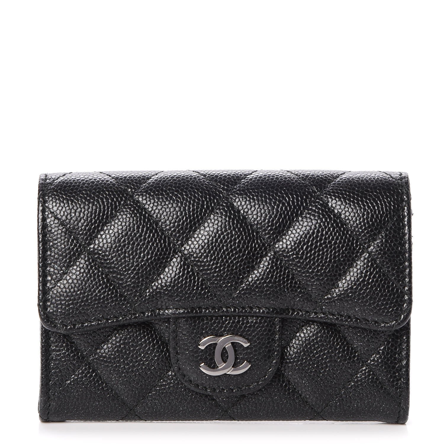 Chanel Iridescent Caviar Flap Quilted Card Holder Black 1 of 9