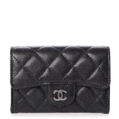 Chanel Iridescent Caviar Flap Quilted Card Holder Black 1 of 9