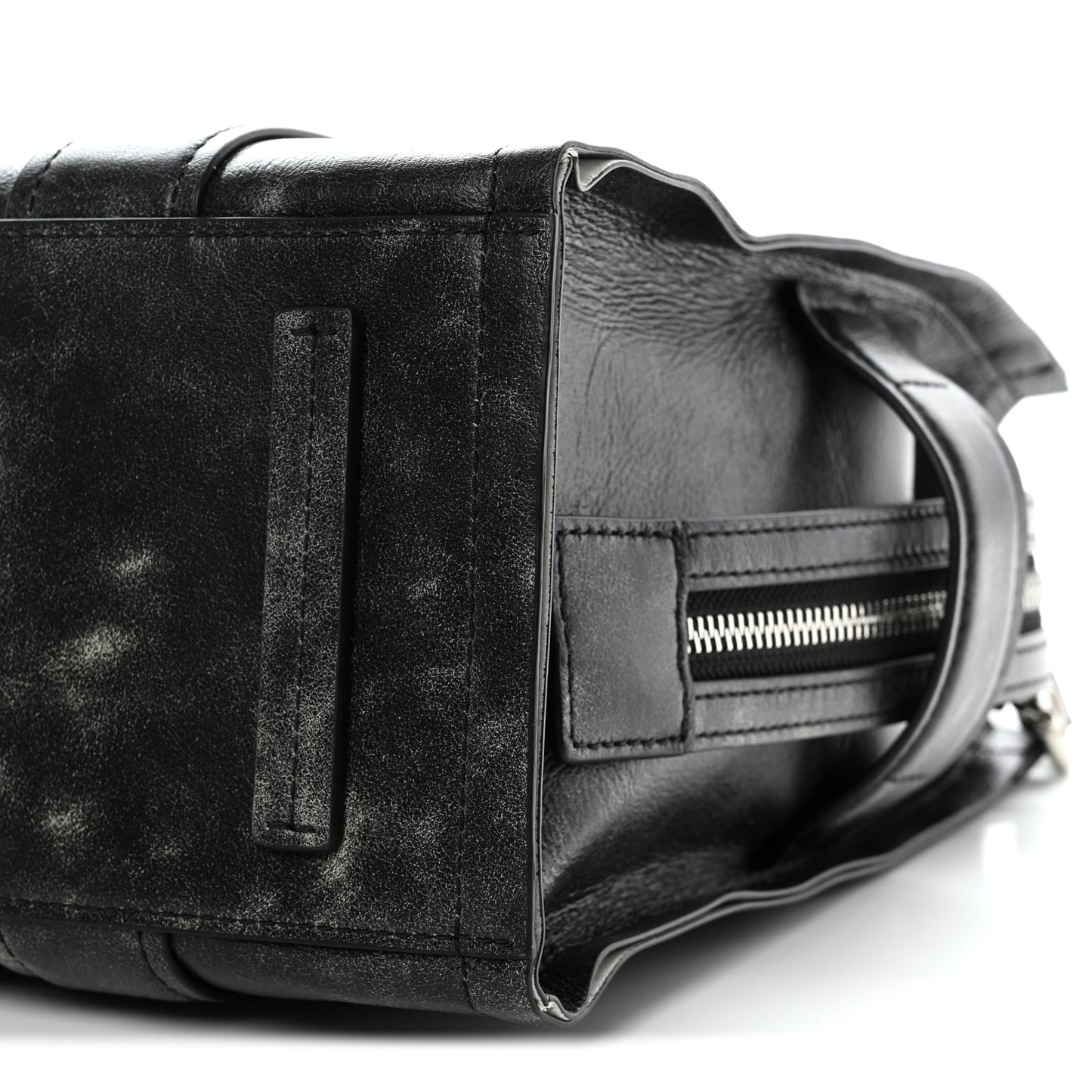 Distressed Calfskin Medium The Tote Bag Black