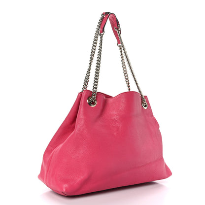 Gucci Pebbled Calfskin Medium Soho Chain Shoulder Bag Pink 3 of 9