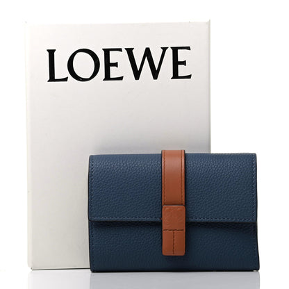 Loewe Grained Calfskin Small Vertical Wallet Steel Blue Tan 8 of 8