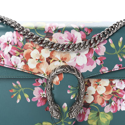 Gucci Calfskin Blooms Print Small Dionysus Shoulder Bag Bright Emerald Multicolor 10 of 10