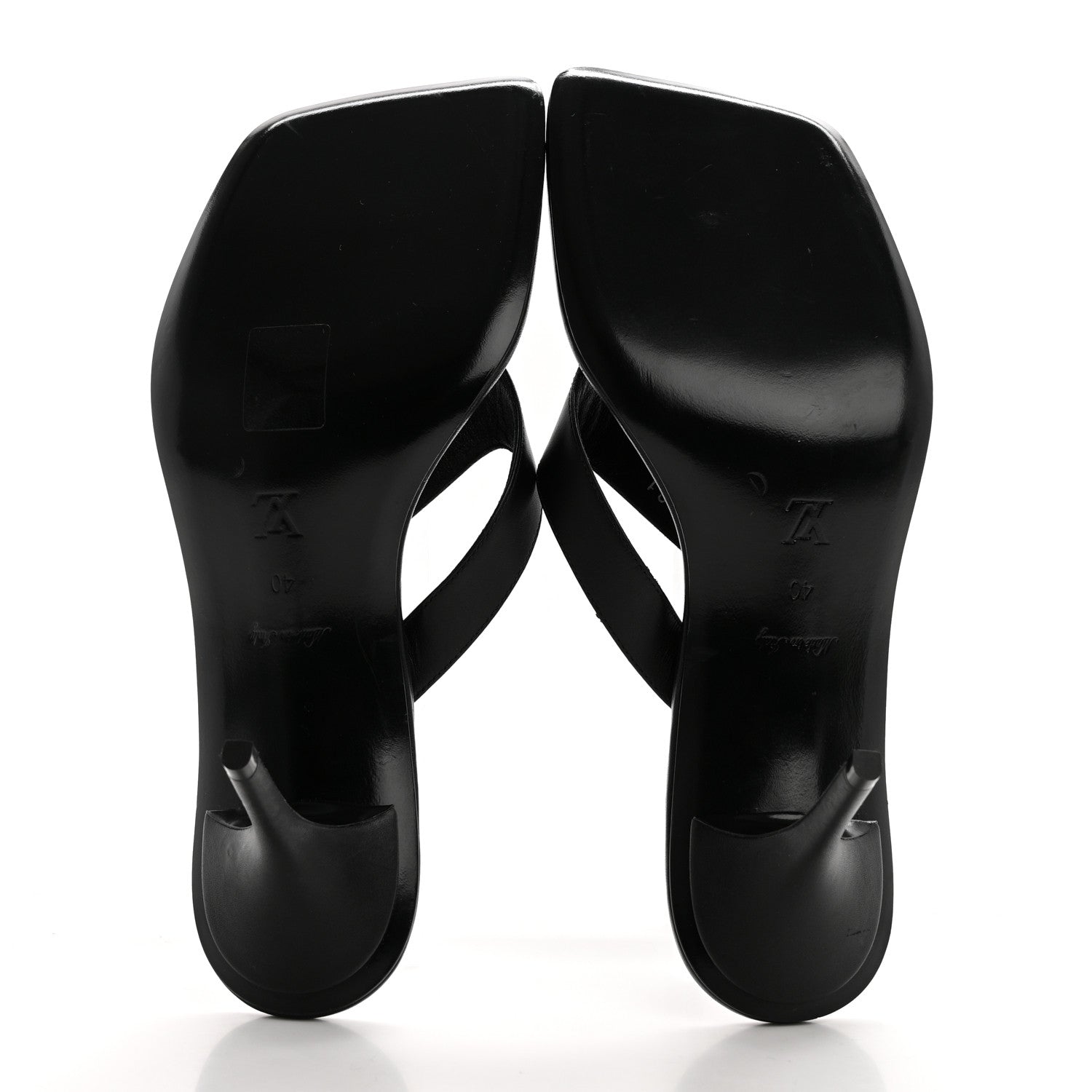 Louis Vuitton Calfskin Signature Thong Sandal 40 Black 5 of 9