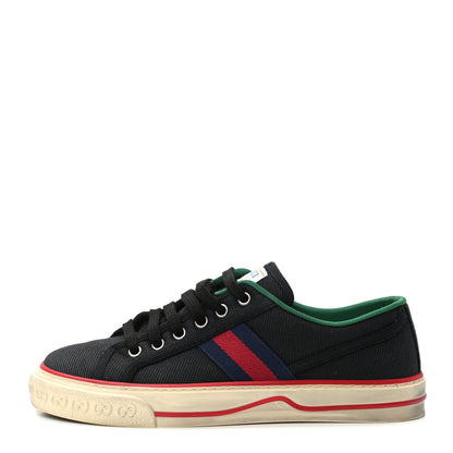 Gucci Canvas Web Womens 1977 Tennis Sneakers 37.5 Black 1 of 9