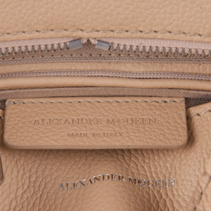Alexander McQueen Pebbled Calfskin Small Skull Padlock Zip Around Tote Blonde 5 of 5
