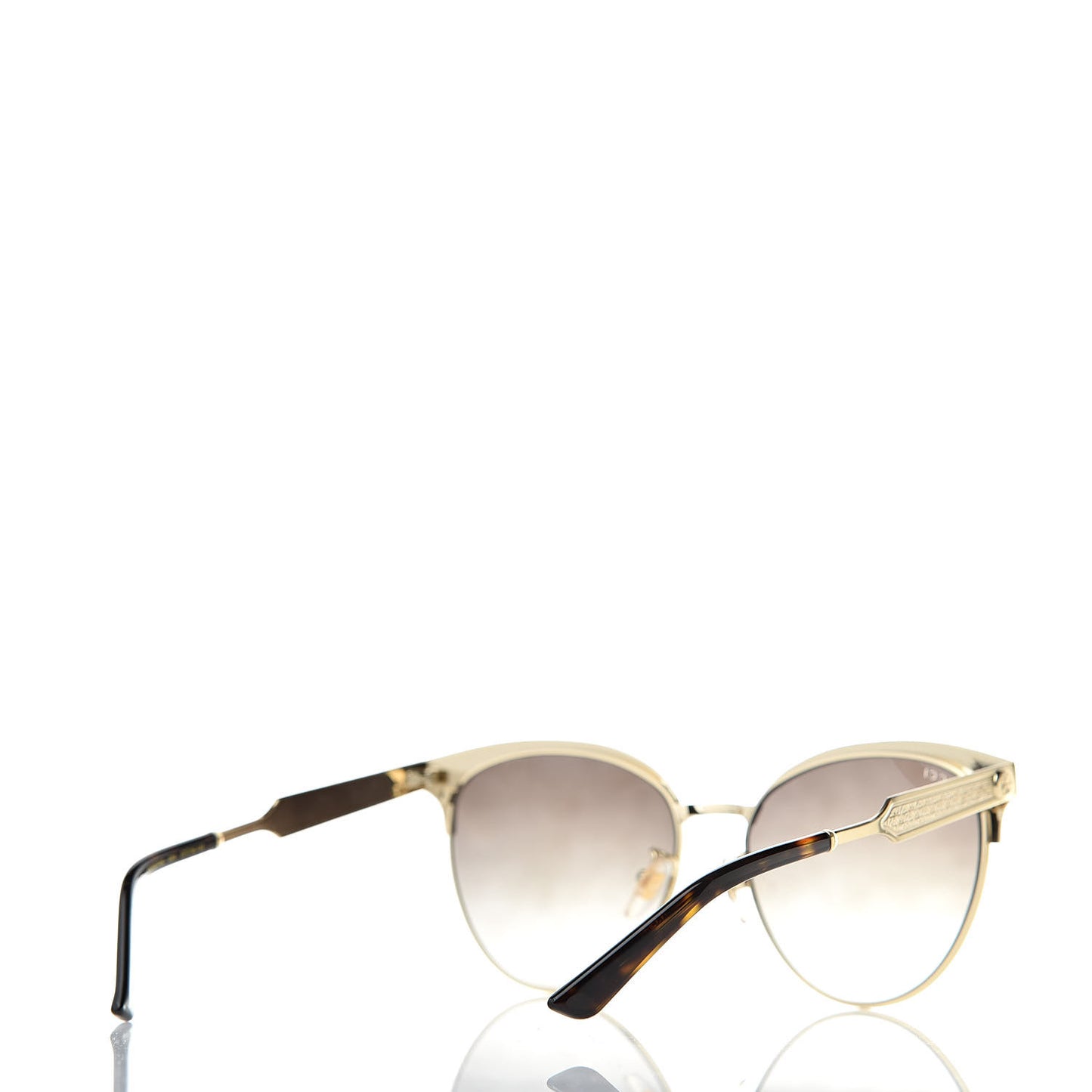 Round Metal GG0074S Sunglasses Black Gold