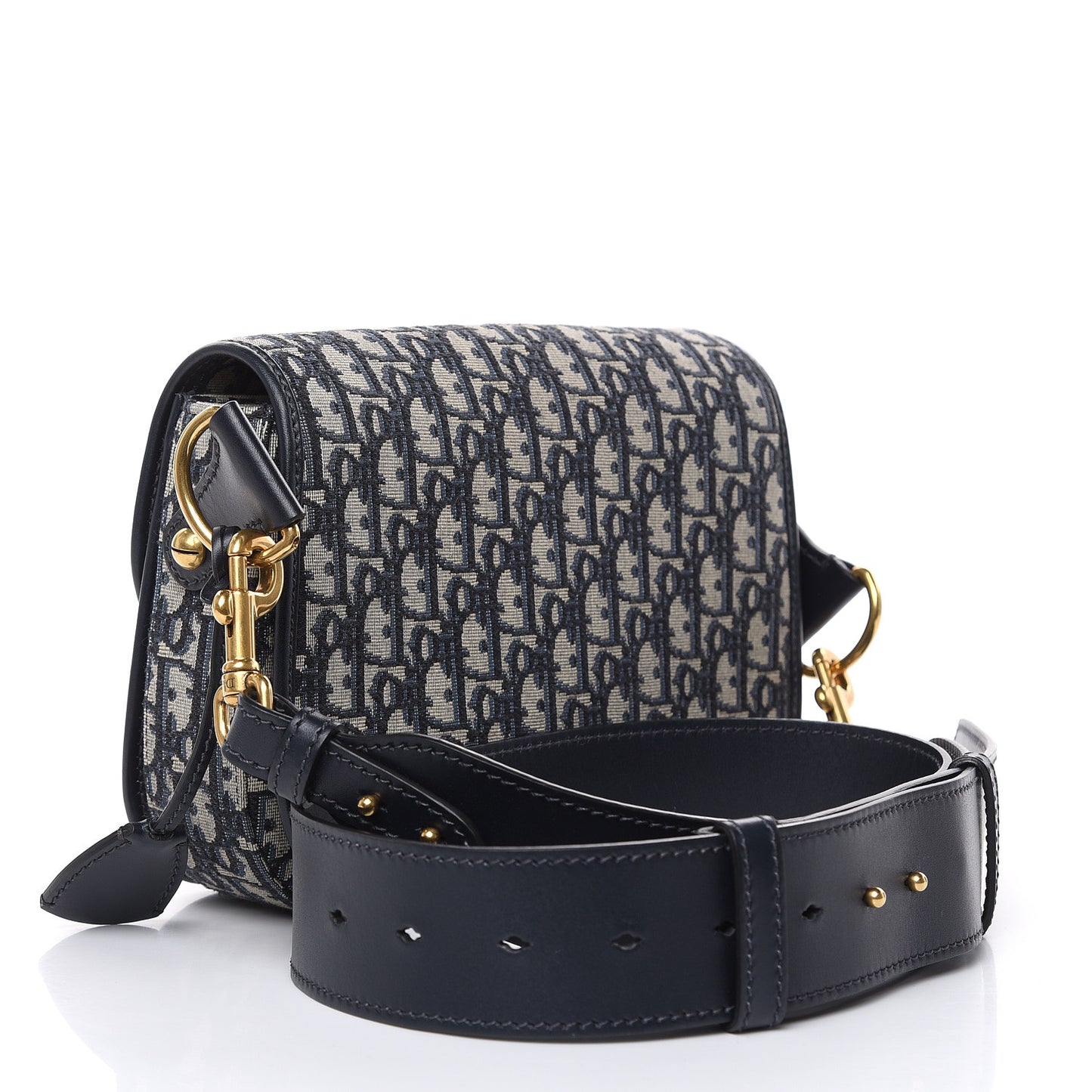 Oblique Flap Bag Navy Blue