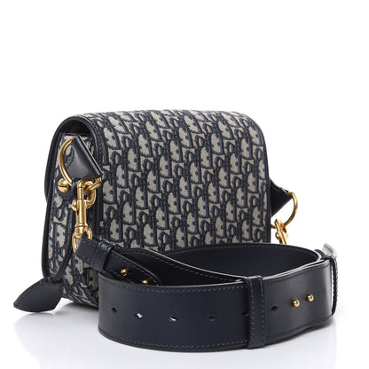 Christian Dior Oblique Flap Bag Navy Blue 3 of 14