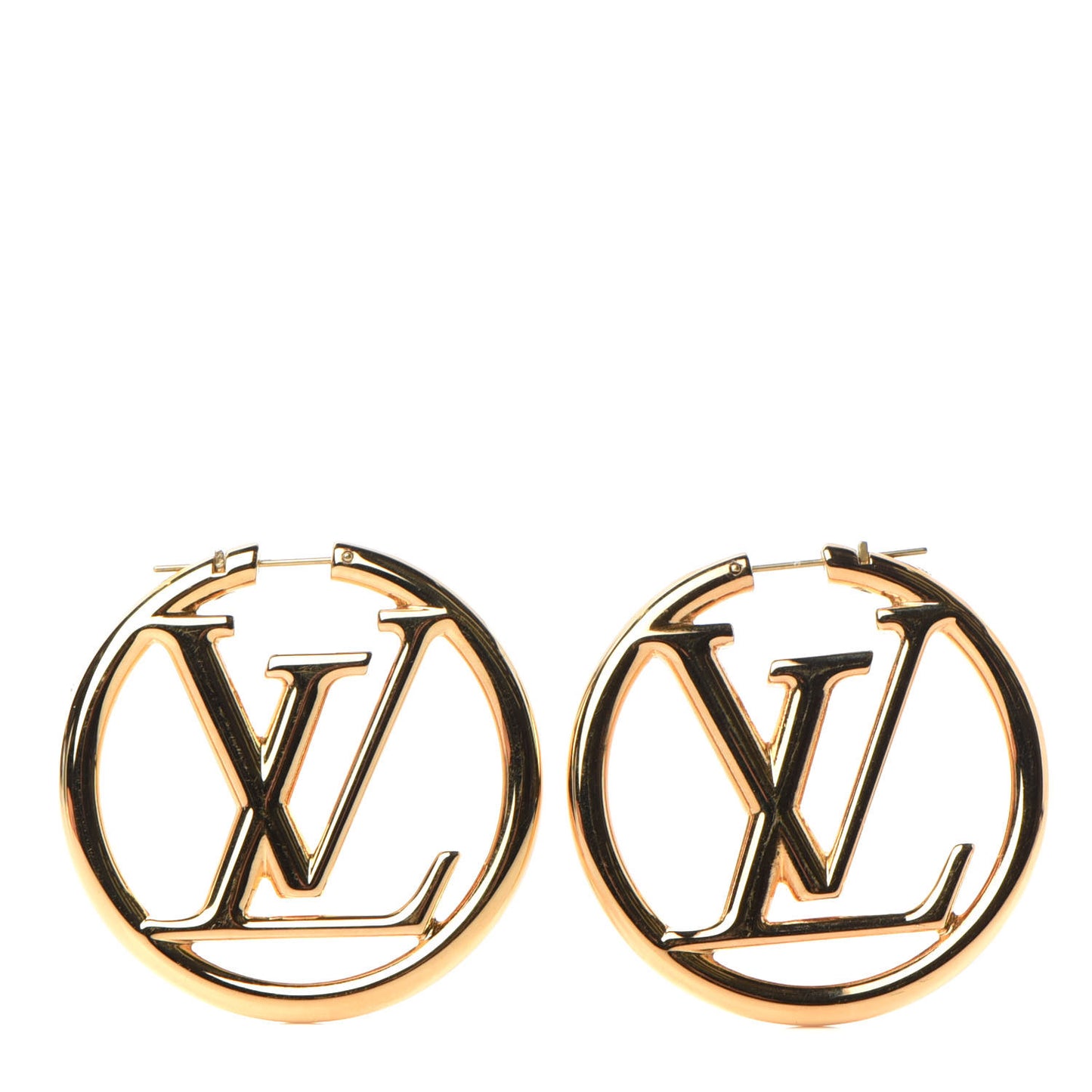 Metal Louise Hoop Earrings Gold
