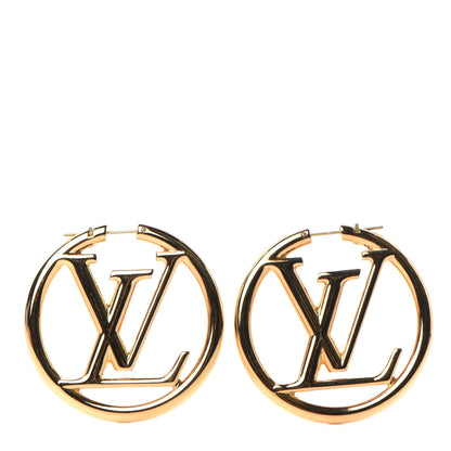 Louis Vuitton Metal Louise Hoop Earrings Gold 1 of 5