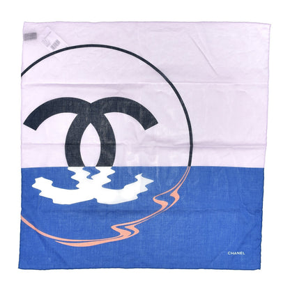 Chanel Cotton CC Logo Square Bandana Lilac Blue 1 of 4