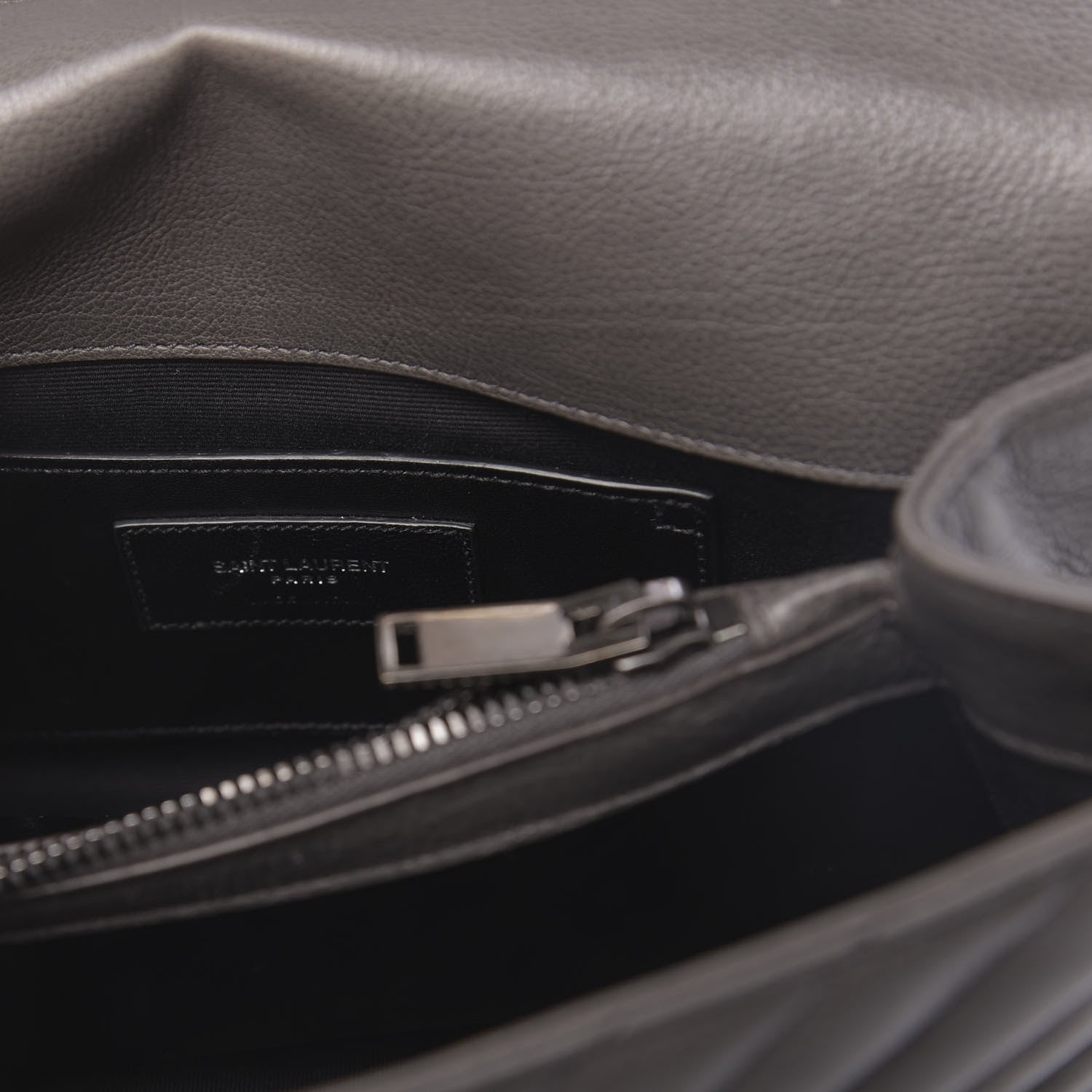 Saint Laurent Matelasse Chevron Monogram Medium College Bag Gray 7 of 23