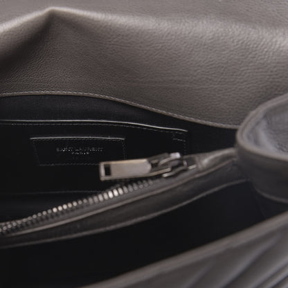 Saint Laurent Matelasse Chevron Monogram Medium College Bag Gray 7 of 23