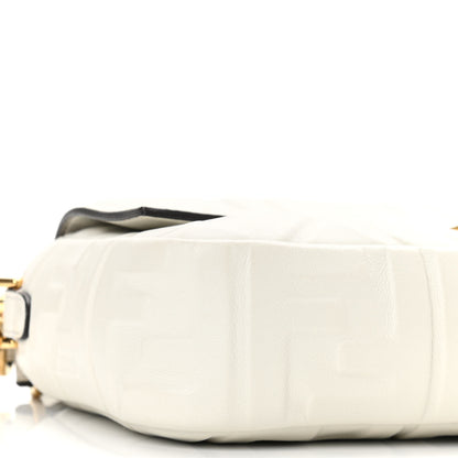 Fendi Nappa FF 1974 Embossed Baguette White 5 of 10