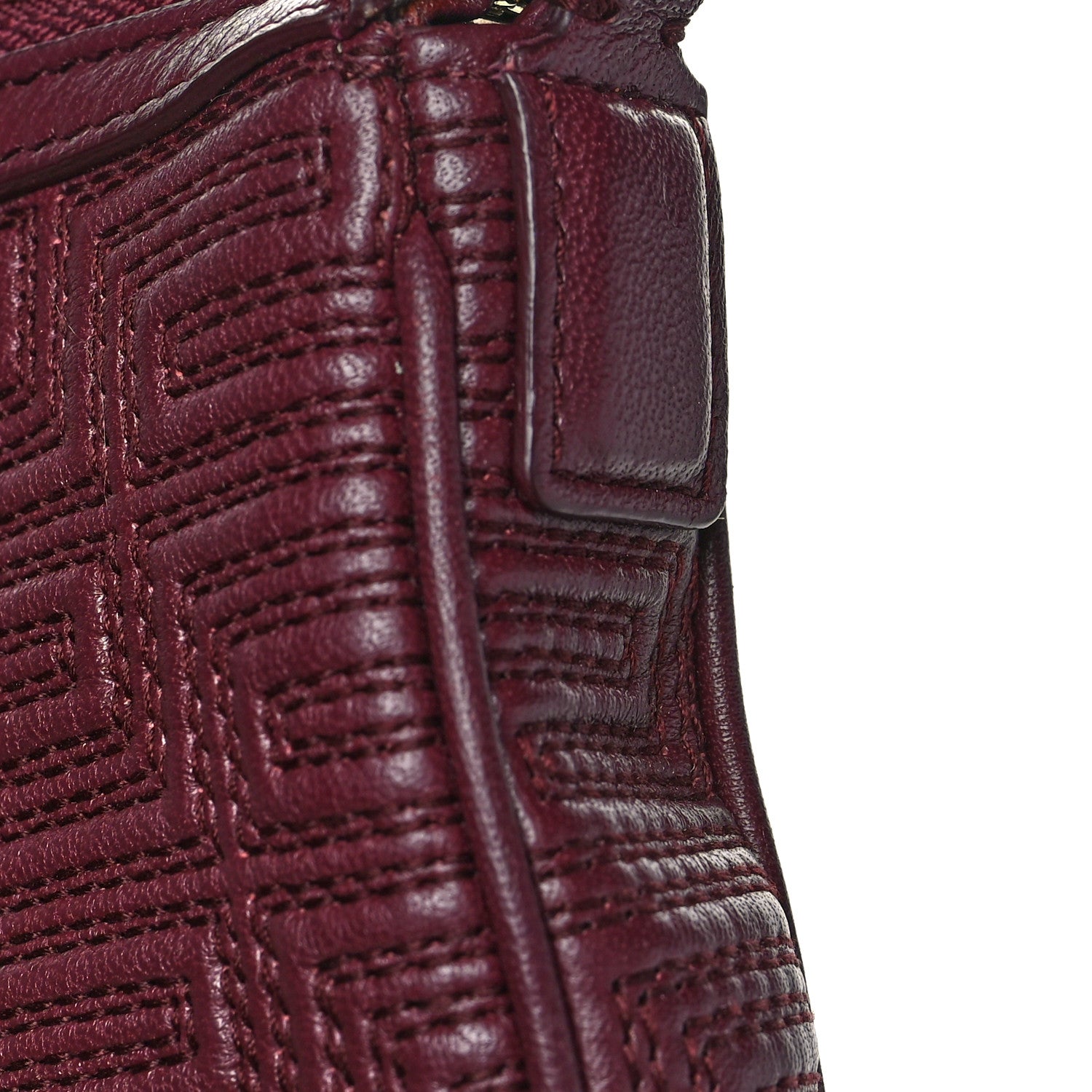 Versace Nappa Quilted Palazzo Chain Crossbody Bag Burgundy 10 of 10