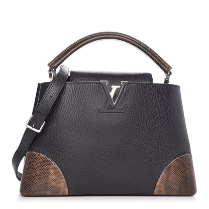 Louis Vuitton Taurillon Watersnake Capucines PM Black 1 of 8