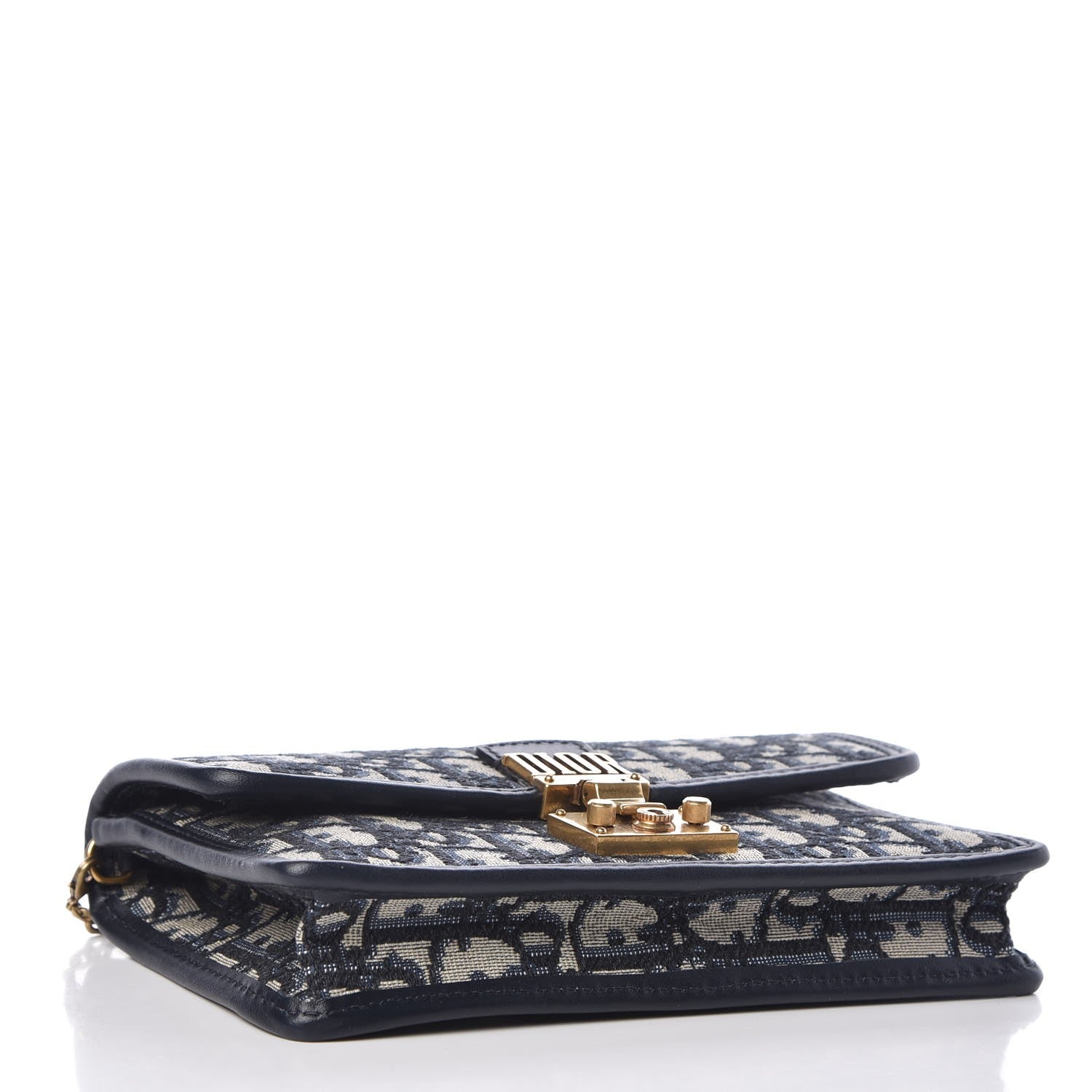 Christian Dior Oblique DiorAddict Wallet On Chain Clutch Navy Blue 4 of 6