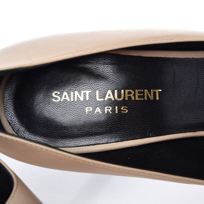 Saint Laurent Mat Glossy Nappa Cap Toe Paris 105 Pumps 40.5 Nude Powder Black 9 of 13