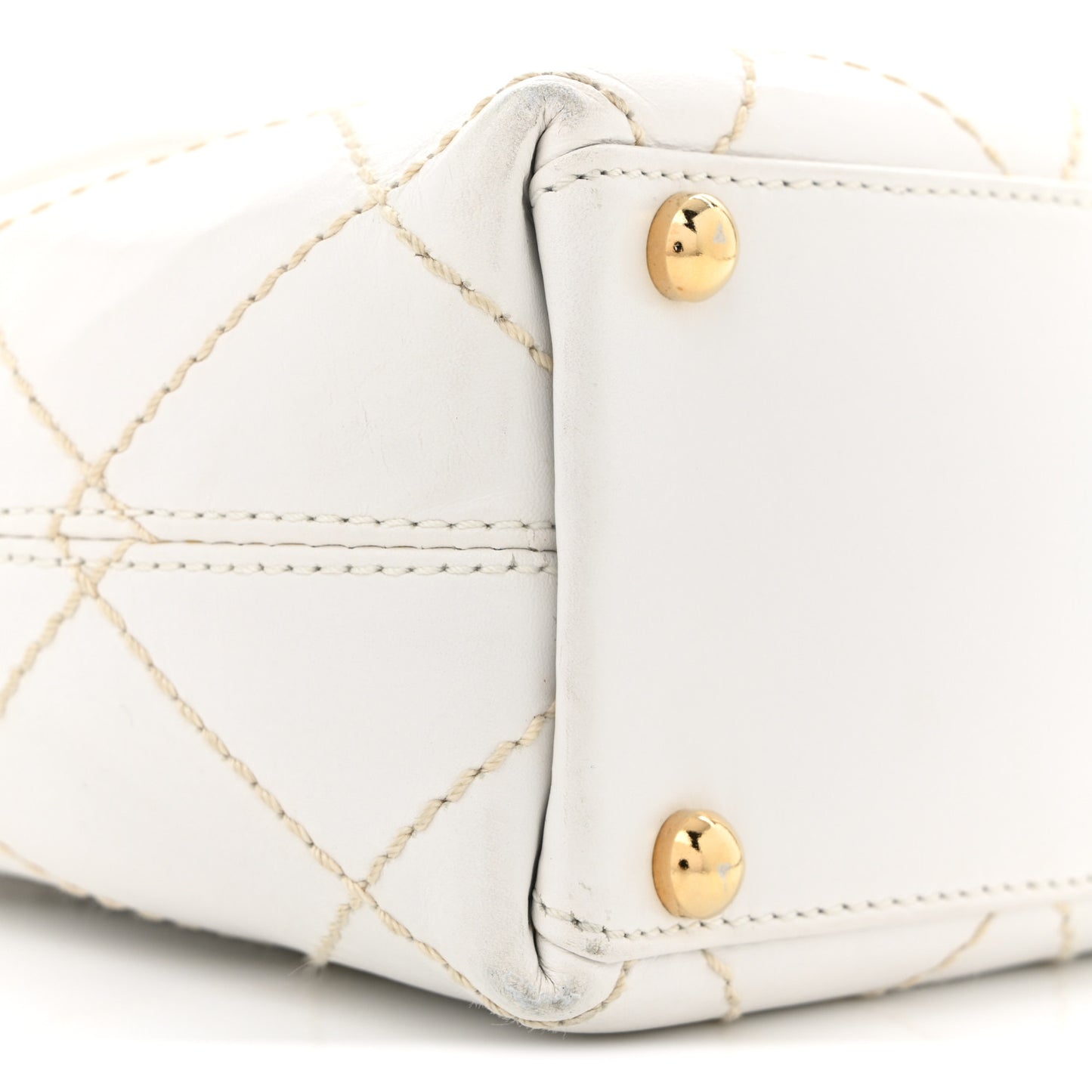 Calfskin Wild Stitch Tote White