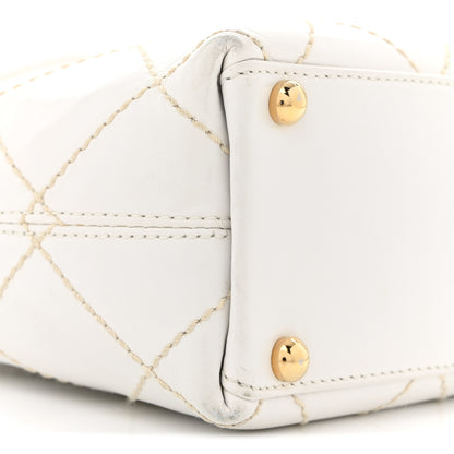 Chanel Calfskin Wild Stitch Tote White 8 of 13