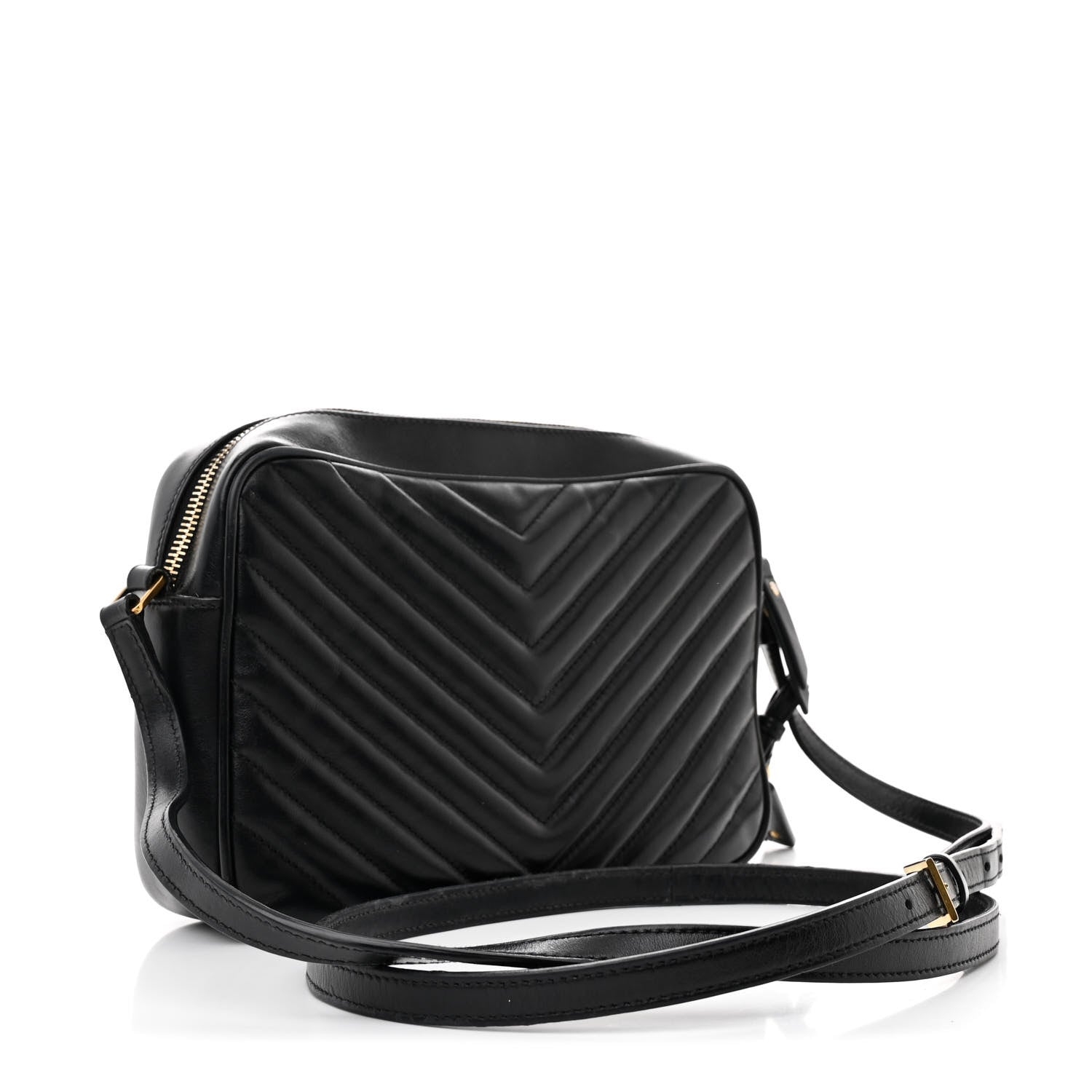 Saint Laurent Calfskin Matelasse Monogram Lou Camera Bag Black 3 of 15