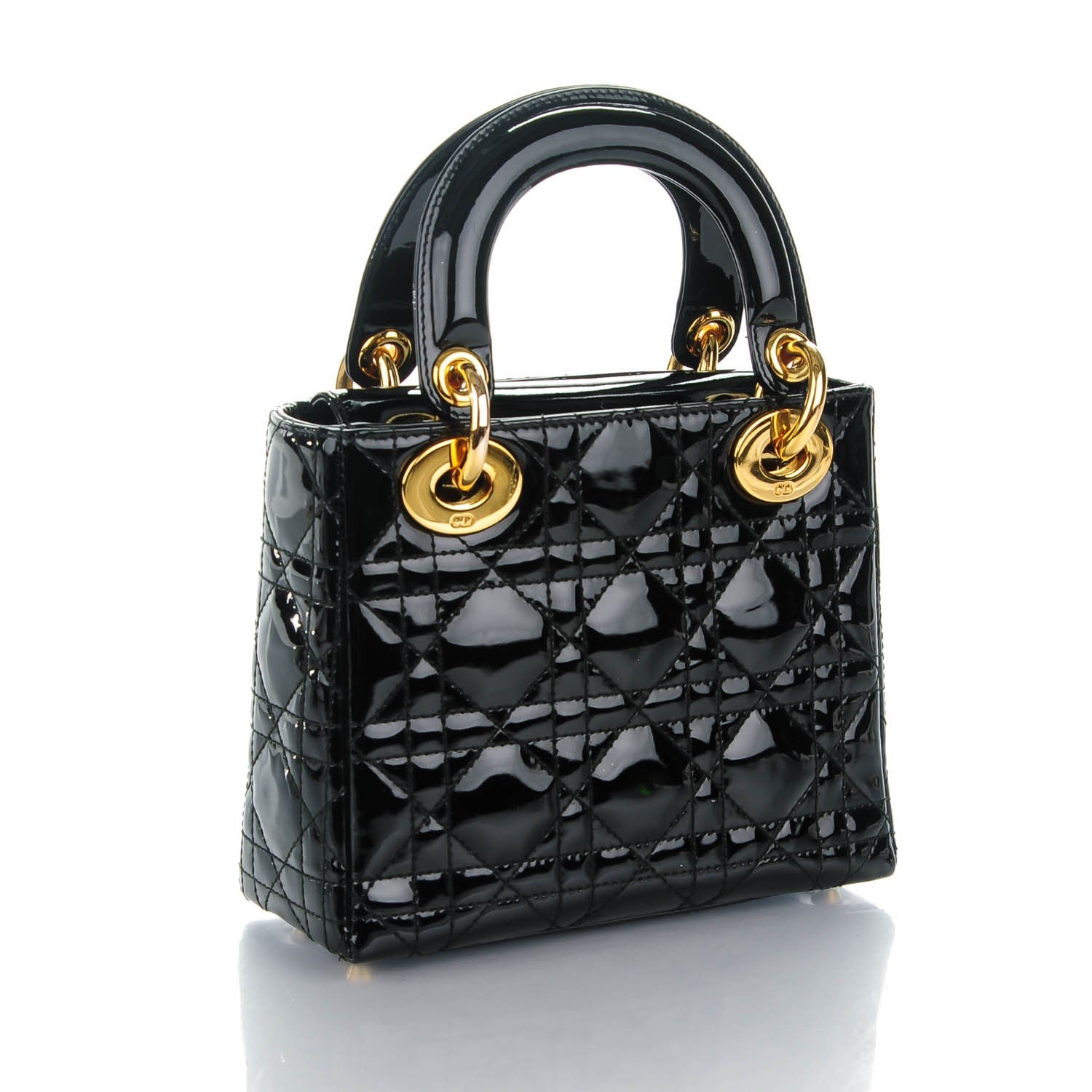 Christian Dior Patent Cannage Mini Lady Dior Black 3 of 7