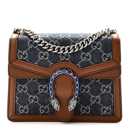 Gucci New Denim GG Monogram Dollar Calfskin Enamel Mini Dionysus Shoulder Bag Blue Tea Cuir Epilog Electric Blue 1 of 10