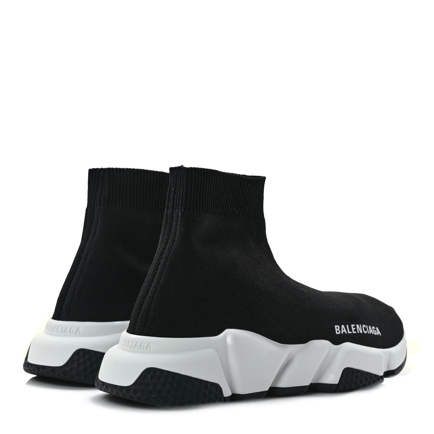 Balenciaga Neoprene Knit Womens Speed Sneakers 36 Black White 4 of 9
