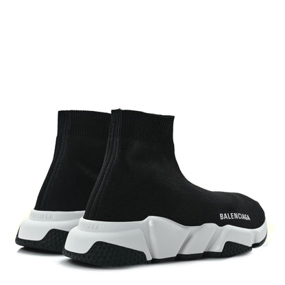Balenciaga Neoprene Knit Womens Speed Sneakers 36 Black White 4 of 9