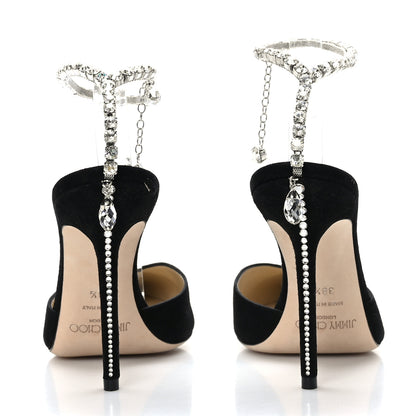 Jimmy Choo Suede Crystal Saeda 100 Pumps 38.5 Black 5 of 8