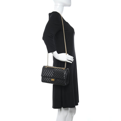 Chanel Aged Calfskin Chevron Quilted 2.55 Reissue 225 Flap Black 2 of 10