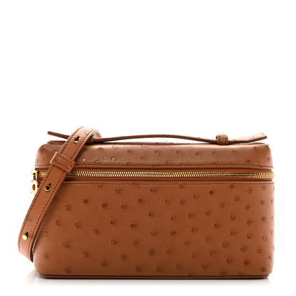 Loro Piana Ostrich L19 Extra Pocket Pouch Cognac 1 of 8