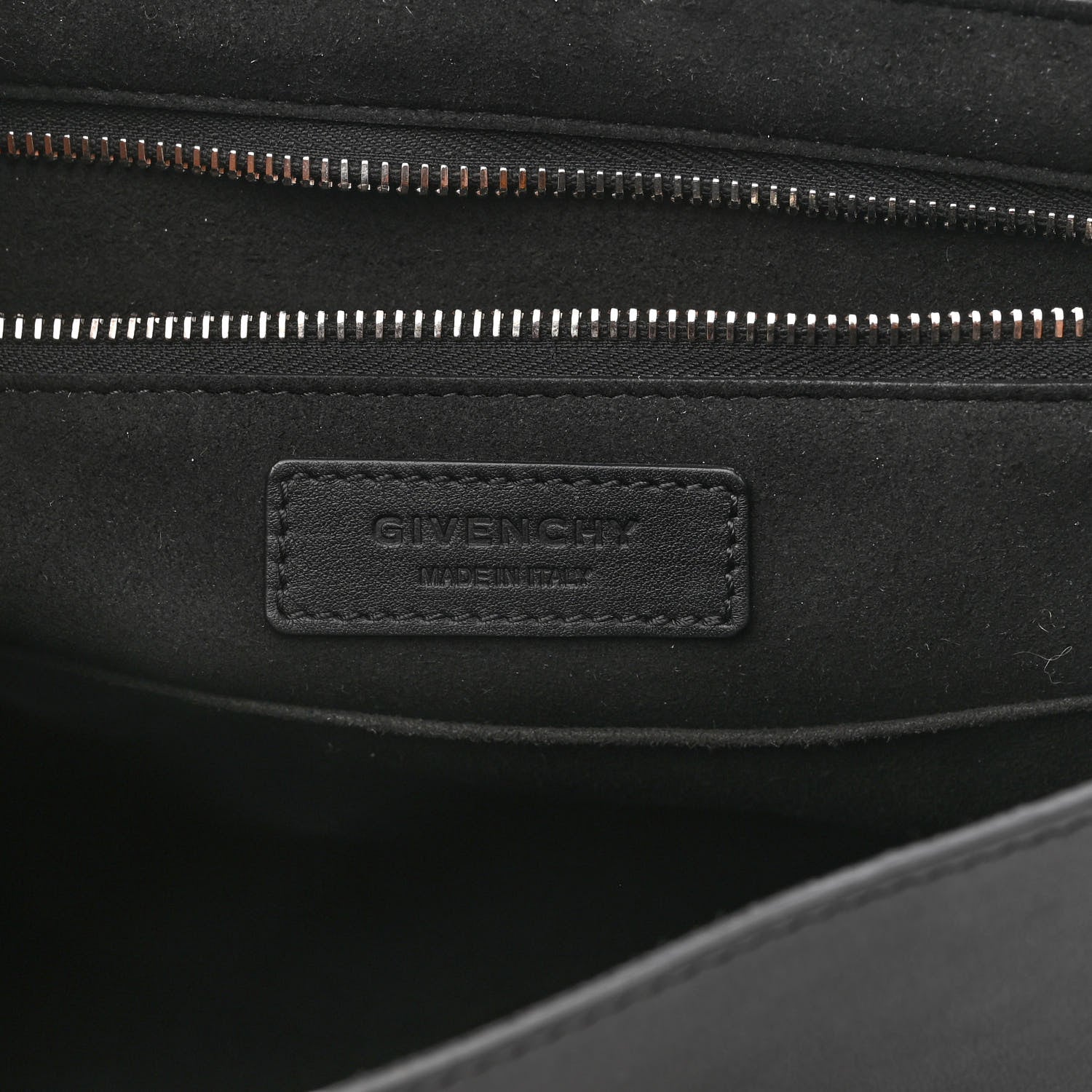 Givenchy Grained Calfskin Studded Small Shark Lock Satchel Black 6 of 10