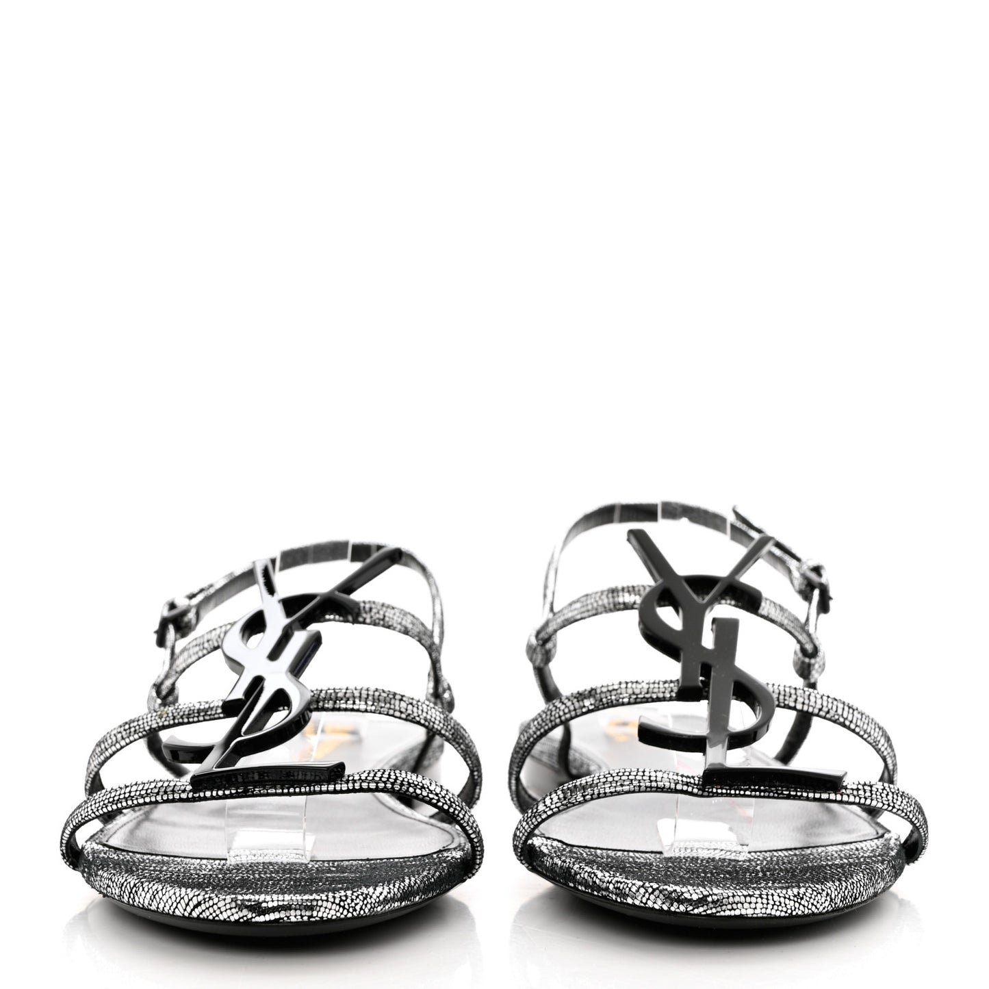Calfskin Cassandra Monogram Sandals 42 Argento
