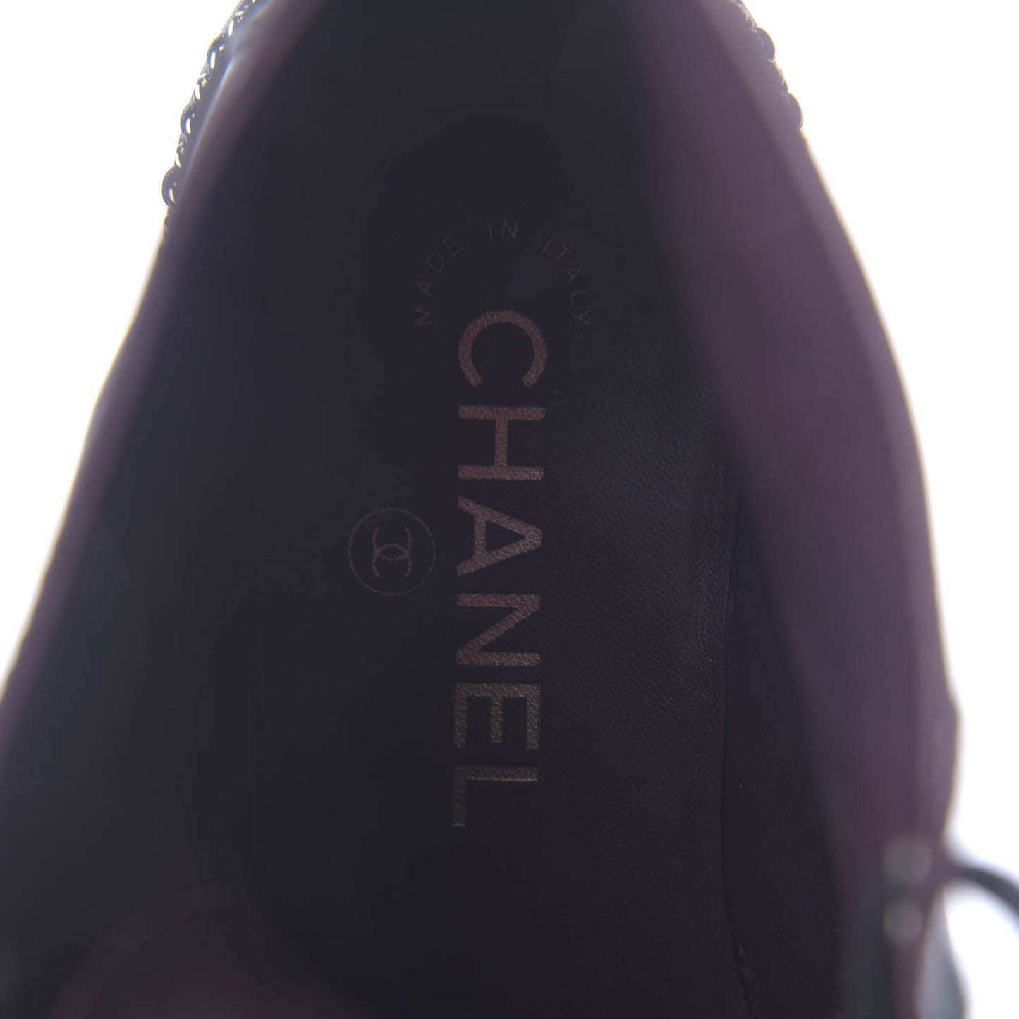 Crackled Calfskin Velvet Pearl Combat Short Boots 36 Black