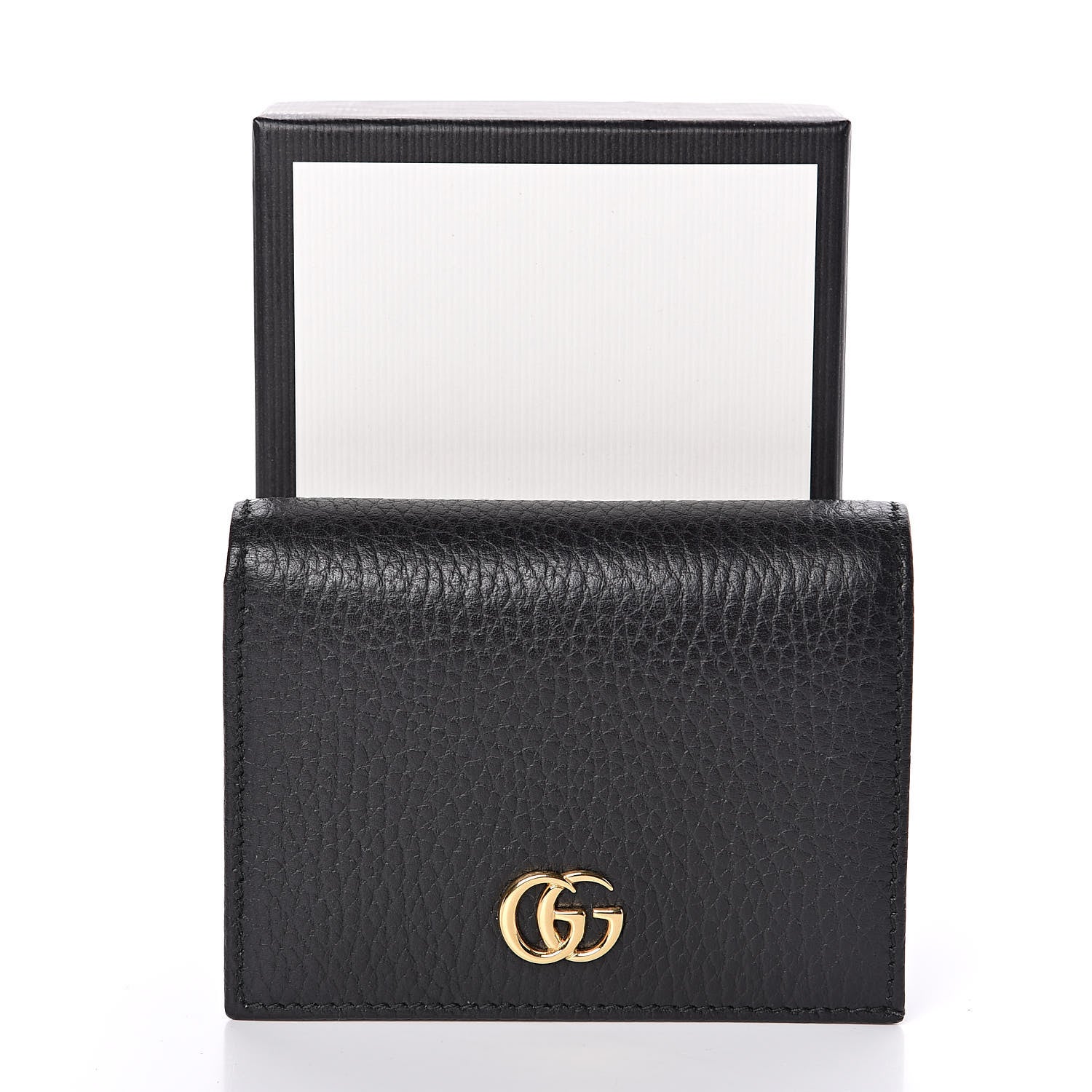 Gucci Pebbled Calfskin GG Marmont Card Case Black 8 of 8