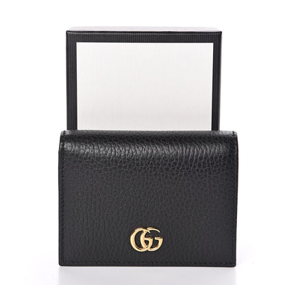 Gucci Pebbled Calfskin GG Marmont Card Case Black 8 of 8