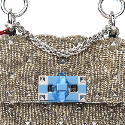 Valentino Garavani Beaded Micro Rockstud Spike It Shoulder Bag Silver 9 of 10