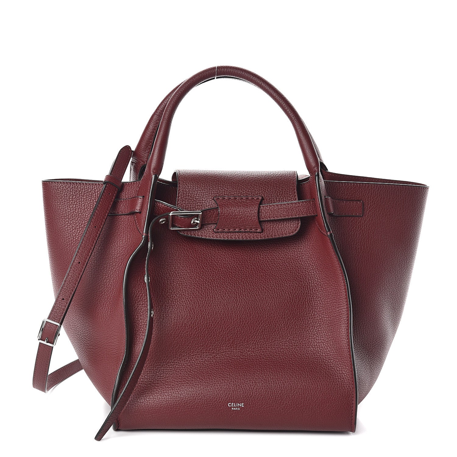 Celine Supple Grained Calfskin Small Long Strap Big Bag Light Burgundy 1 of 8