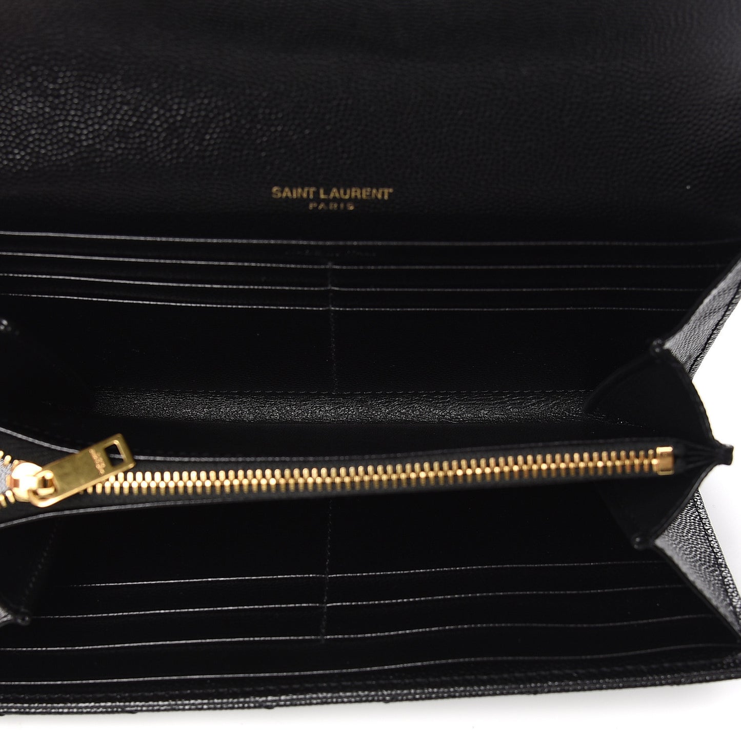 Grain De Poudre Matelasse Chevron Monogram Flap Wallet Black