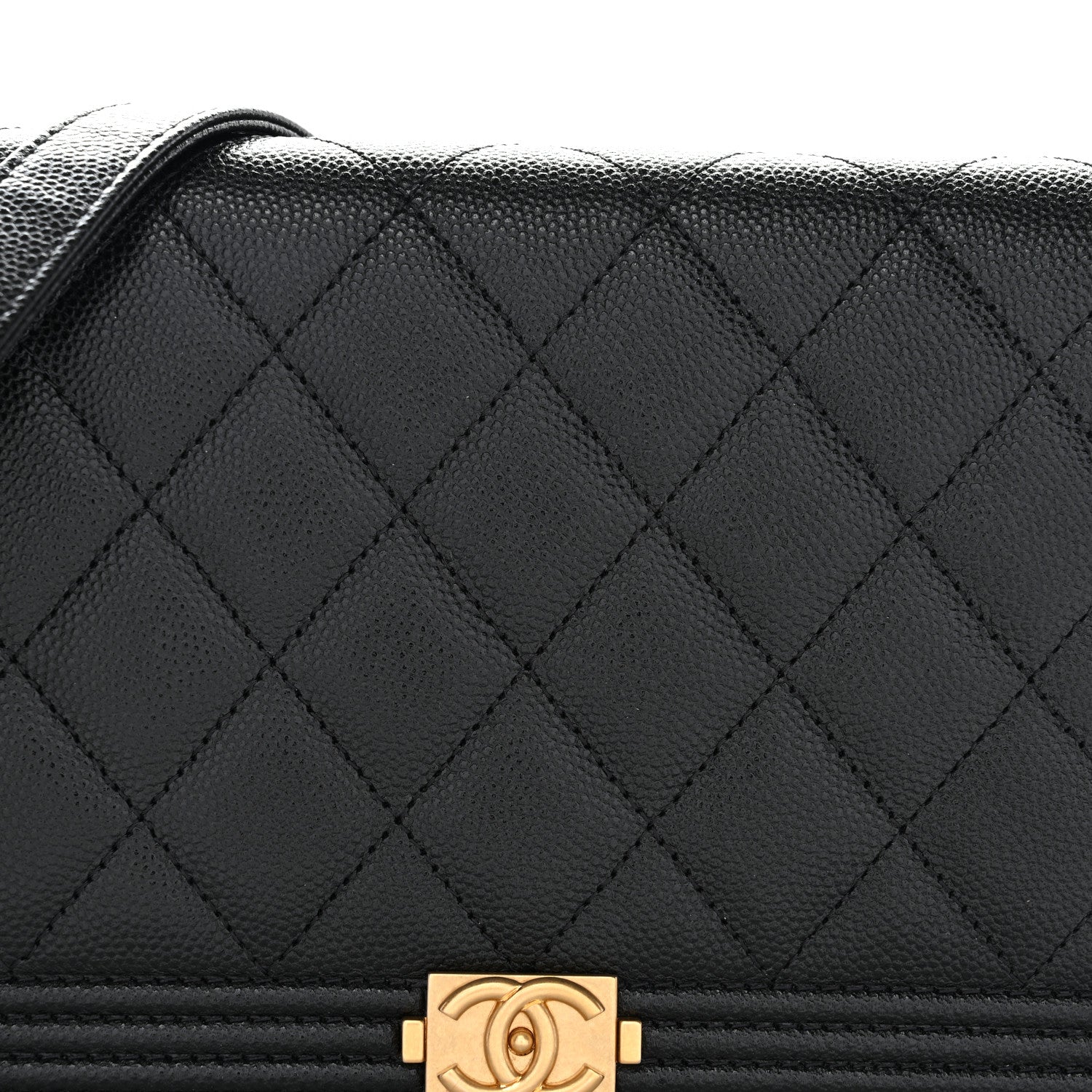 Chanel Caviar Quilted Boy Wallet On Chain WOC Black 28 of 43