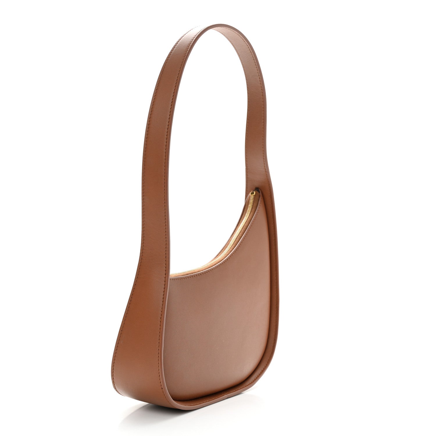 The Row Smooth Calfskin Half Moon Shoulder Bag Chestnut 3 of 11