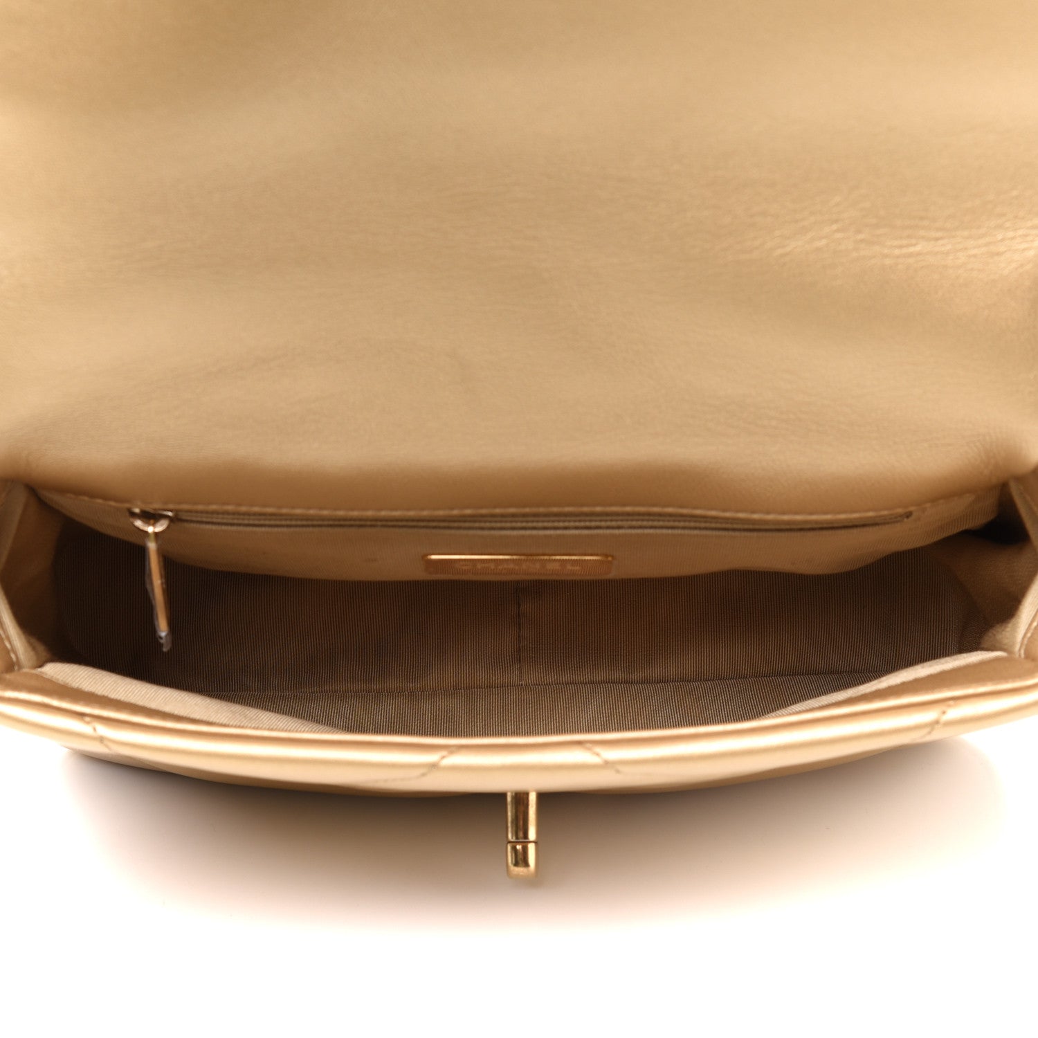 Chanel Metallic Goatskin Quilted Medium Chanel 19 Flap Gold 5 of 12